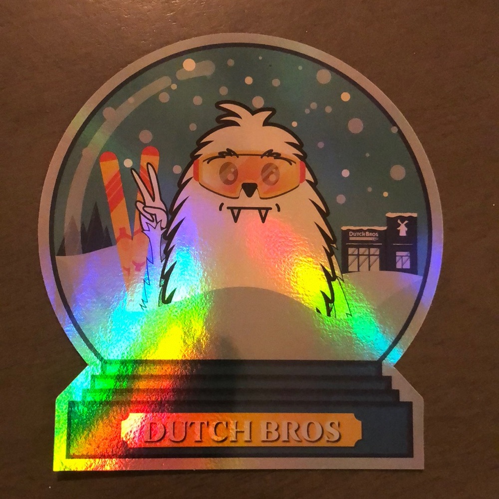Dutch Bros Sticker - Yeti with Skis